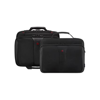 Wenger - Potovalni kovček na kolesih 25 l 17" + torba za prenosni računalnik 15,6" Patriot črna