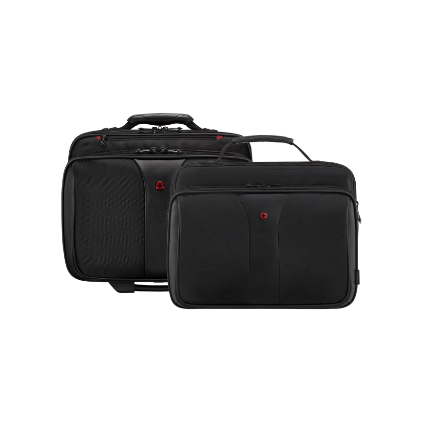 Wenger - Potovalni kovček na kolesih 25 l 17" + torba za prenosni računalnik 15,6" Patriot črna