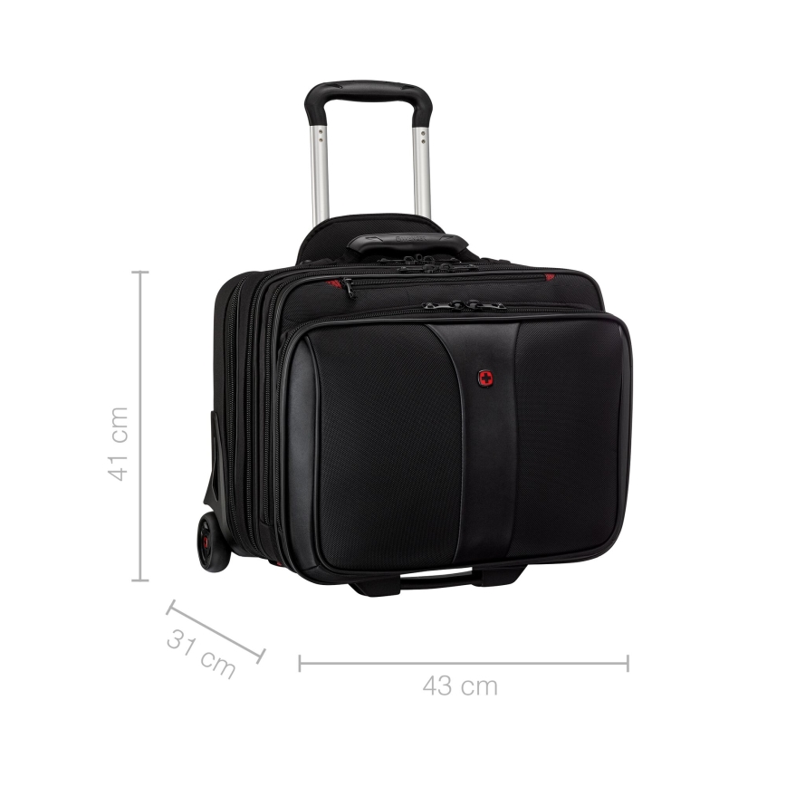 Wenger - Potovalni kovček na kolesih 25 l 17" + torba za prenosni računalnik 15,6" Patriot črna