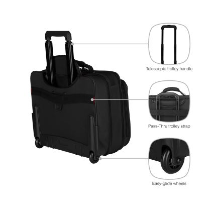 Wenger - Potovalni kovček na kolesih 29 l + laptop case 15,6" Granada črna