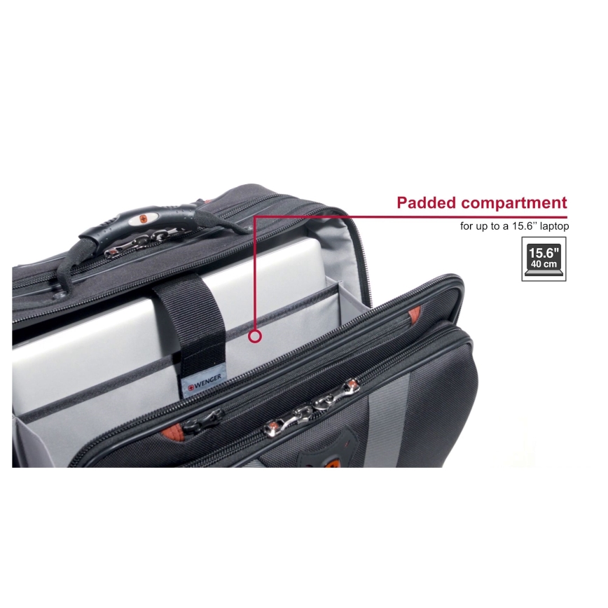 Wenger - Potovalni kovček na kolesih 29 l + laptop case 15,6" Granada črna