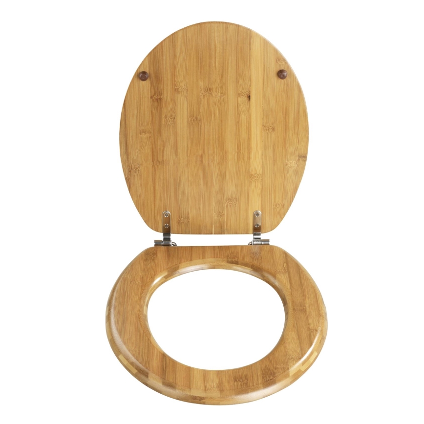 WENKO 144726100 - Sedež za WC BAMBOO 34x41 cm rjava/srebrna