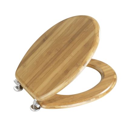 WENKO 144726100 - Sedež za WC BAMBOO 34x41 cm rjava/srebrna