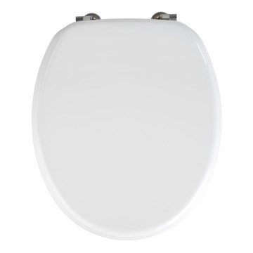 WENKO 154008100-WC WC sedež VALENCIA 43 x 36 cm, bel/srebrn
