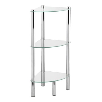 WENKO 15850100 - Polica YAGO 30x74 cm nerjaveče jeklo/srebrna/prozorna