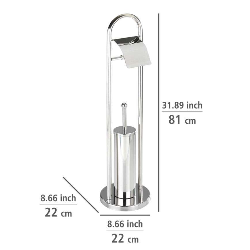WENKO 16993100 - komplet za WC VASTO 22x81 cm iz nerjavečega jekla, srebrne barve