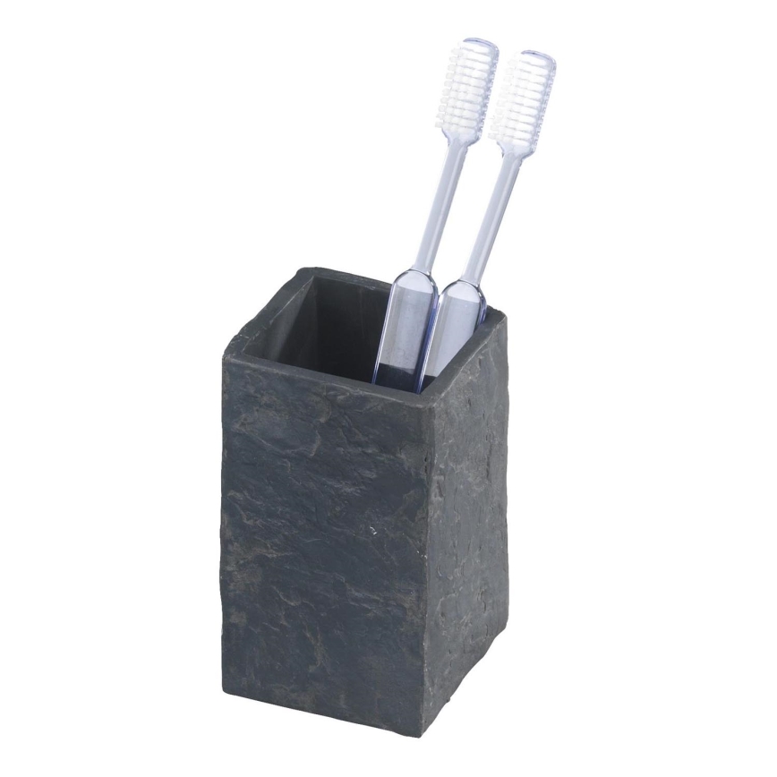 WENKO 17920100 - Kozarček SLATE ROCK 6,4x10,5 cm, antracit