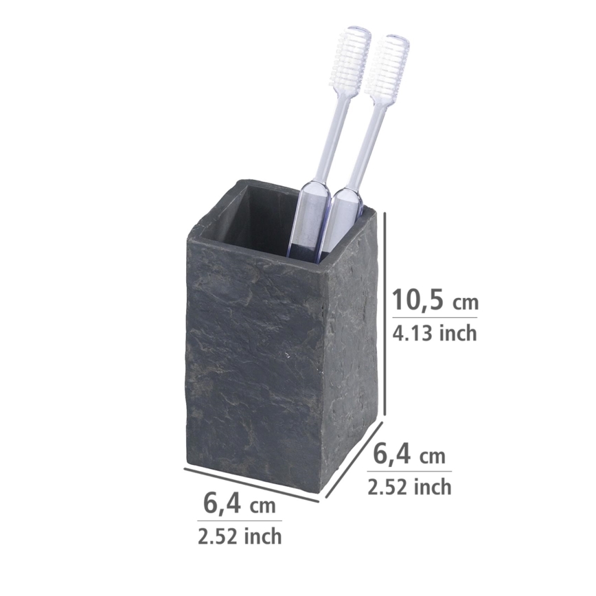 WENKO 17920100 - Kozarček SLATE ROCK 6,4x10,5 cm, antracit