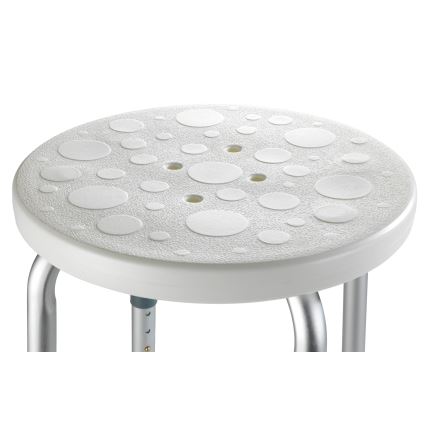 WENKO 1792921100-Stolček SECURA 45,5x45,5 cm bela/srebrna/siva