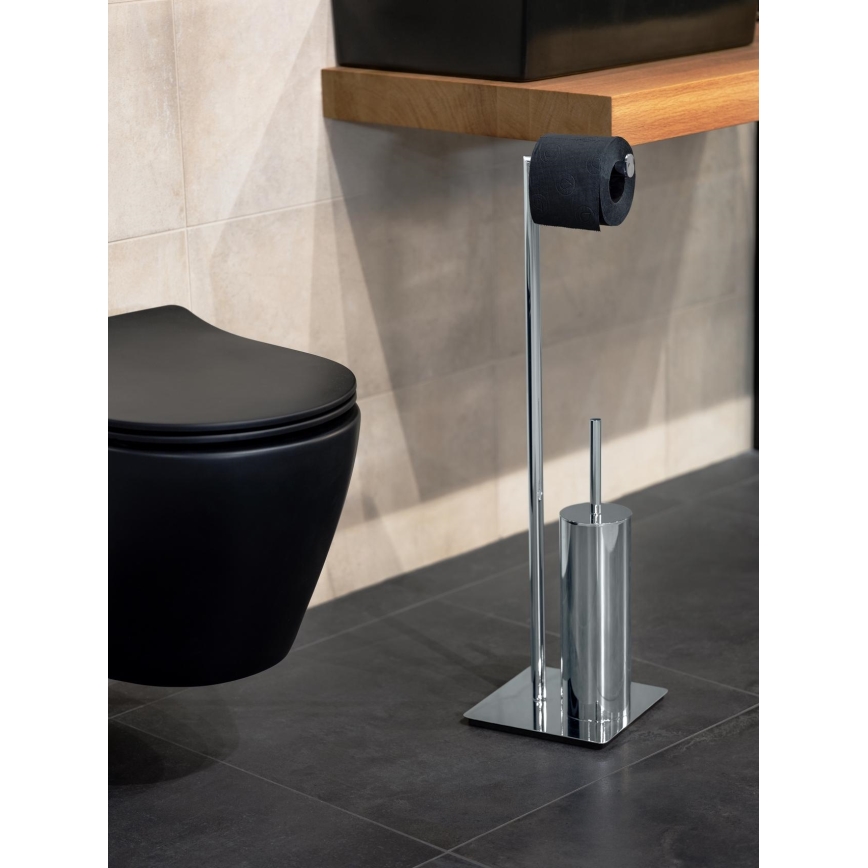 WENKO 18562100 - WC ščetka RECCO 20x71,5 cm, sijajni krom