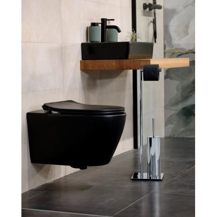 WENKO 18562100 - WC ščetka RECCO 20x71,5 cm, sijajni krom