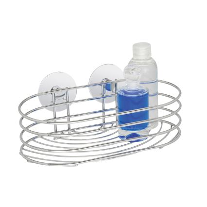 WENKO 18775100-Polica TURBO-LOC, okrogla jeklena, 23,5 x 13,5 cm, sijajni krom