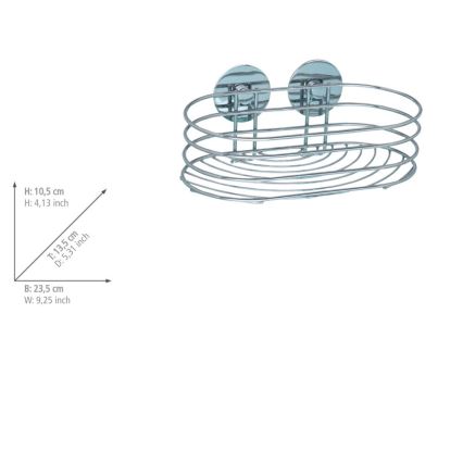 WENKO 18775100-Polica TURBO-LOC okrogla jeklena 23,5x13,5 cm sijajni krom