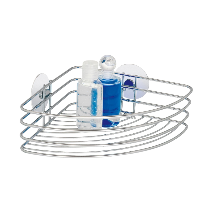 WENKO 18913100-Polica TURBO-LOC okrogla iz jekla 26,5x20 cm, sijajni krom