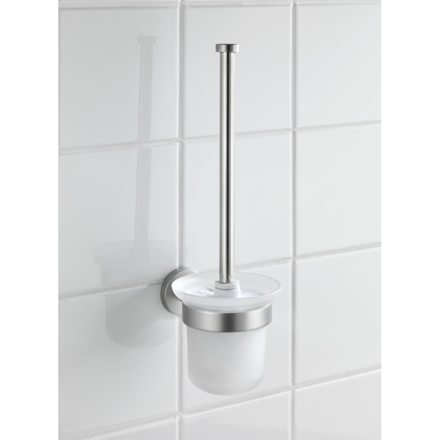 WENKO 19614100 - WC ščetka BOSIO MATT 10x14 cm iz nerjavečega jekla/srebrna/saten