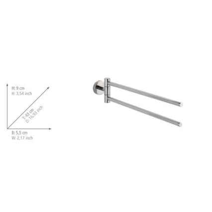WENKO 20213100 - Nosilec za brisače BOSIO SHINE 43x9 cm iz nerjavečega jekla/srebrna