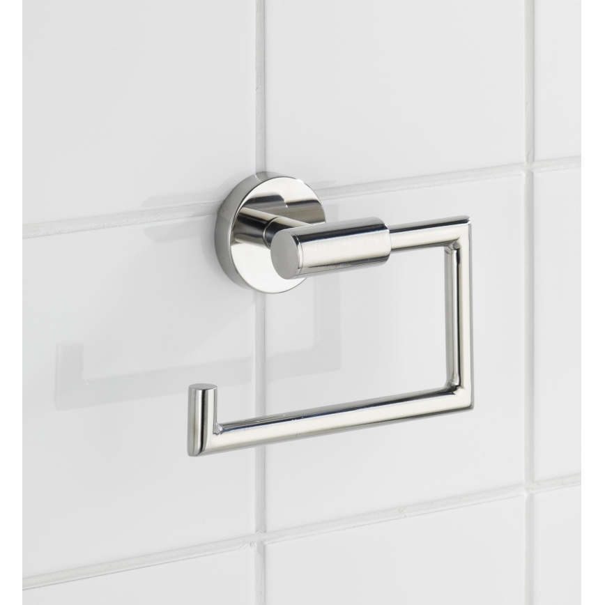 WENKO 20216100 - Nosilec toaletnega papirja BOSIO SHINE 15x10,5 cm nerjaveče jeklo/srebrna