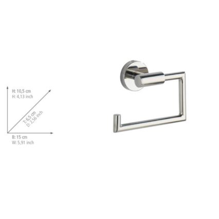 WENKO 20216100 - Nosilec toaletnega papirja BOSIO SHINE 15x10,5 cm nerjaveče jeklo/srebrna