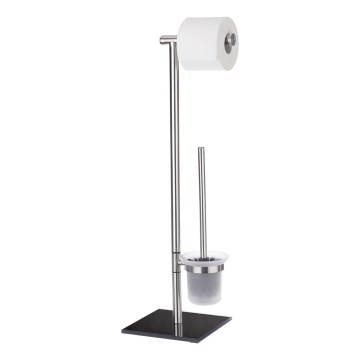 WENKO 20391100 - WC ščetka LIMA 23,5x69 cm nerjavno jeklo/saten/črna