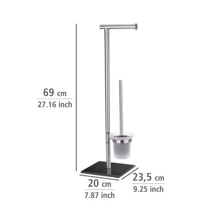 WENKO 20391100 - WC ščetka LIMA 23,5x69 cm nerjavno jeklo/saten/črna