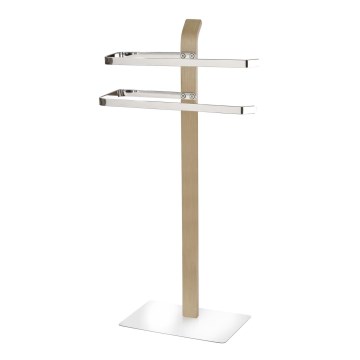 WENKO 20396100 - Stojalo za brisače SAMONA 40,5x79,5 cm sijajni krom/rjava