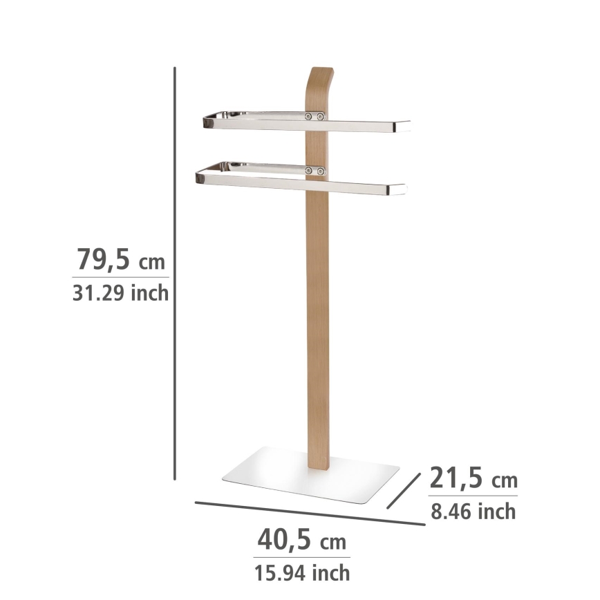 WENKO 20396100 - Stojalo za brisače SAMONA 40,5x79,5 cm sijajni krom/rjava