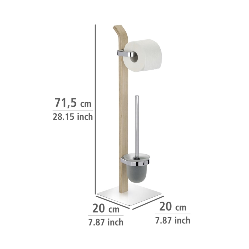 WENKO 20397100 - WC krtača SAMONA 20x71,5 cm krom/rjava/saten