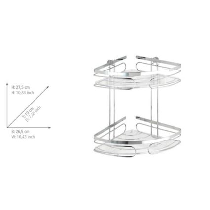 WENKO 20412100 - Kotna polica PREMIUM, iz nerjavečega jekla, 26,5 x 27,5 cm, srebrna