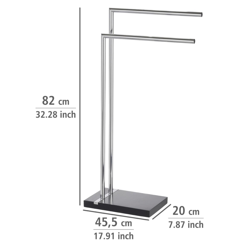 WENKO 20461100 - Stojalo za brisače NOBLE 45,5x82 cm krom/črna