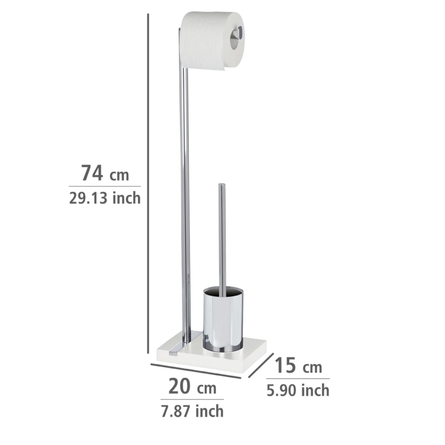 WENKO 20486100 - WC krtača NOBLE 20x74 cm krom/bela