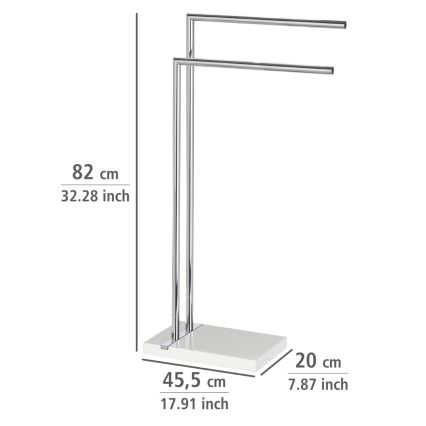 WENKO 20487100 - Stojalo za brisače NOBLE 45,5x82 cm sijajni krom/bela