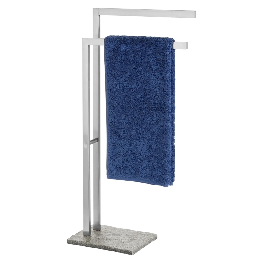 WENKO 20603100 - Stojalo za brisače GRANIT 43,5x86,5 cm iz nerjavečega jekla/satinirano/siva