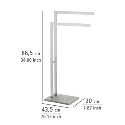 WENKO 20603100 - Stojalo za brisače GRANIT 43,5x86,5 cm iz nerjavečega jekla/satinirano/siva