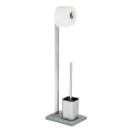 WENKO 20604100 - WC krtača GRANIT 23x73,5 cm nerjaveče jeklo/satinirano/siva