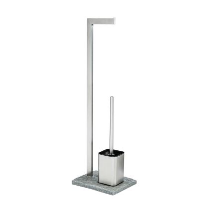 WENKO 20604100 - WC krtača GRANIT 23x73,5 cm nerjaveče jeklo/satinirano/siva