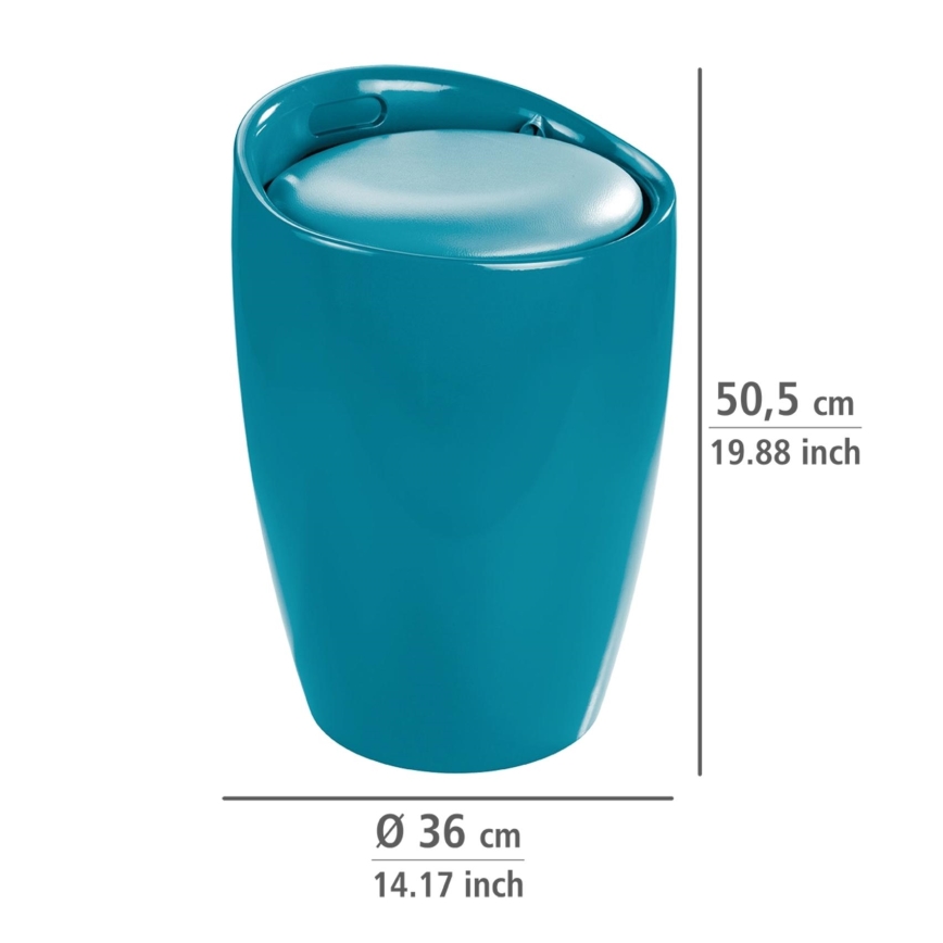 WENKO 20625100 - Stolček CANDY 36x50,5 cm turkizni/črni