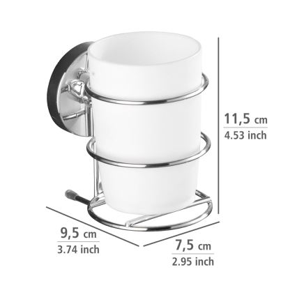 WENKO 20880100 - lonček VACUUM-LOC MILAZZO 7,5x11,5 cm, sijajni krom/bela