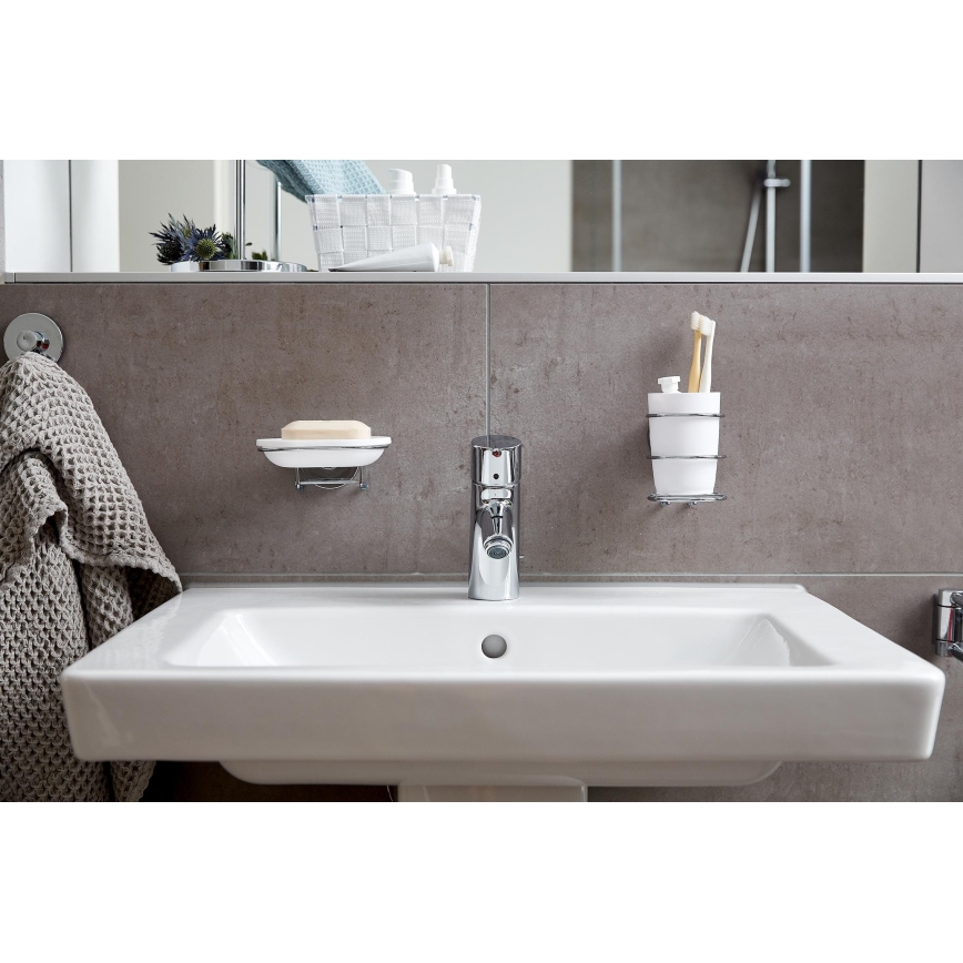 WENKO 20880100 - lonček VACUUM-LOC MILAZZO 7,5x11,5 cm, sijajni krom/bela