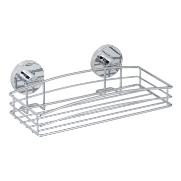 WENKO 20883100-Polica VACUUM-LOC okrogla jeklena 26x15,3 cm sijajni krom