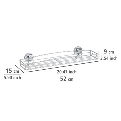 WENKO 20884100-Polica VACUUM-LOC MILAZZO 51x15,2 cm sijajni krom