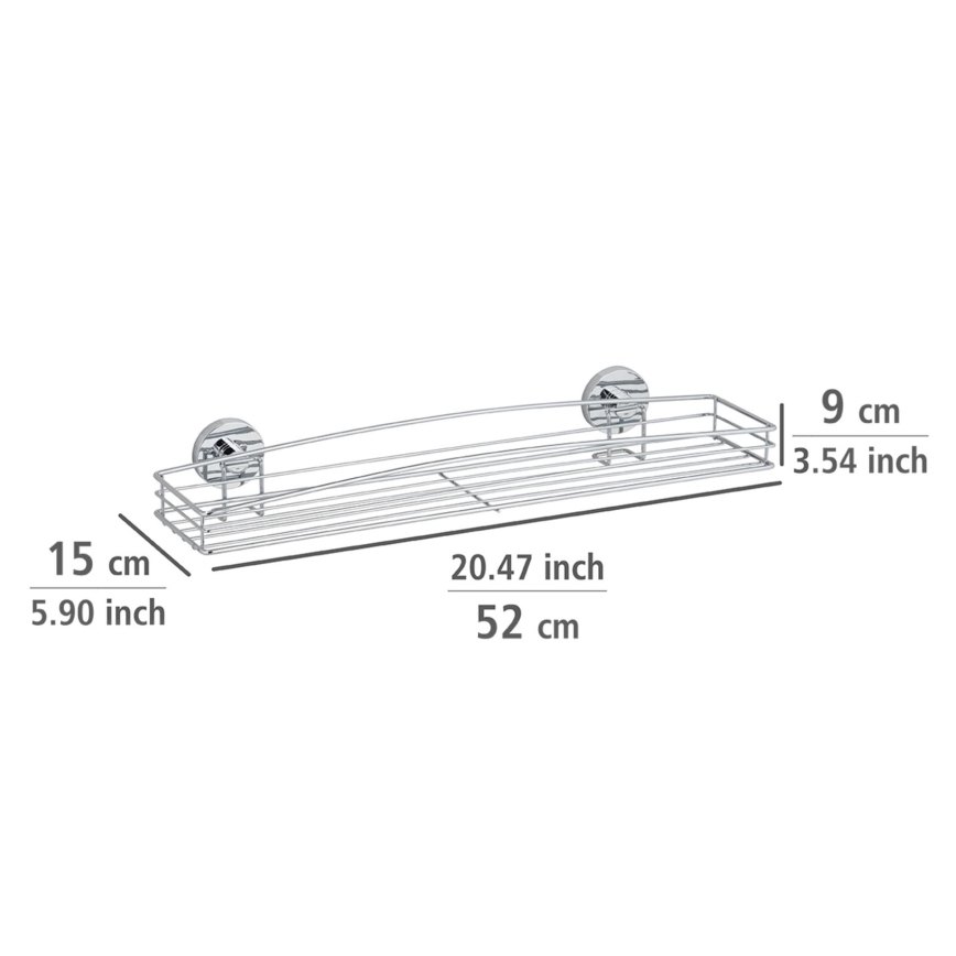WENKO 20884100-Polica VACUUM-LOC MILAZZO 51x15,2 cm sijajni krom