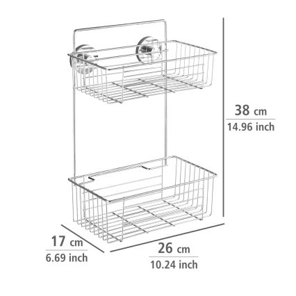 WENKO 20889100-Polica VACUUM-LOC OKROGLA iz jekla 26x38 cm sijajni krom