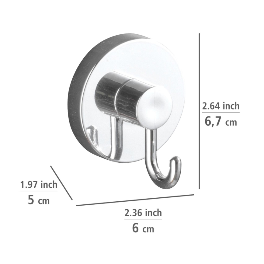 WENKO 20900100 - kavelj VACUUM-LOC, okrogel, iz jekla, 6x6,7 cm, sijajni krom