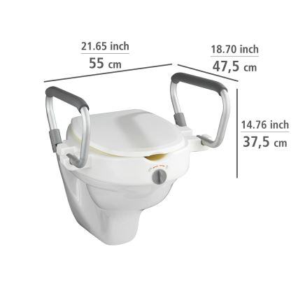 WENKO 20924100-WC sedež SECURA 55x47,5 cm bela/srebrna