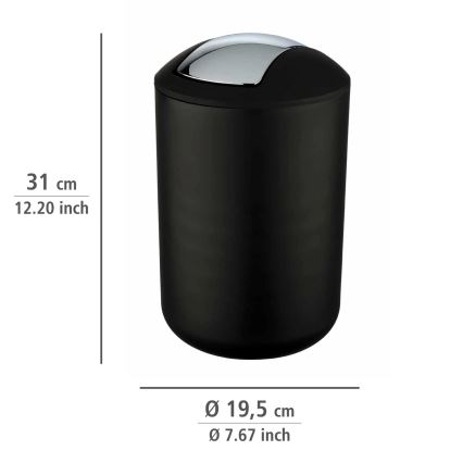 WENKO 21212100 - Koš BRASIL 19,5x31 cm črna/sijajni krom