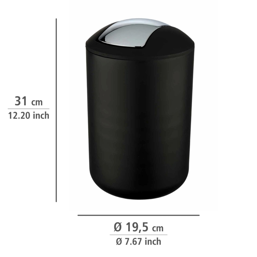 WENKO 21212100 - Koš BRASIL 19,5x31 cm črna/sijajni krom