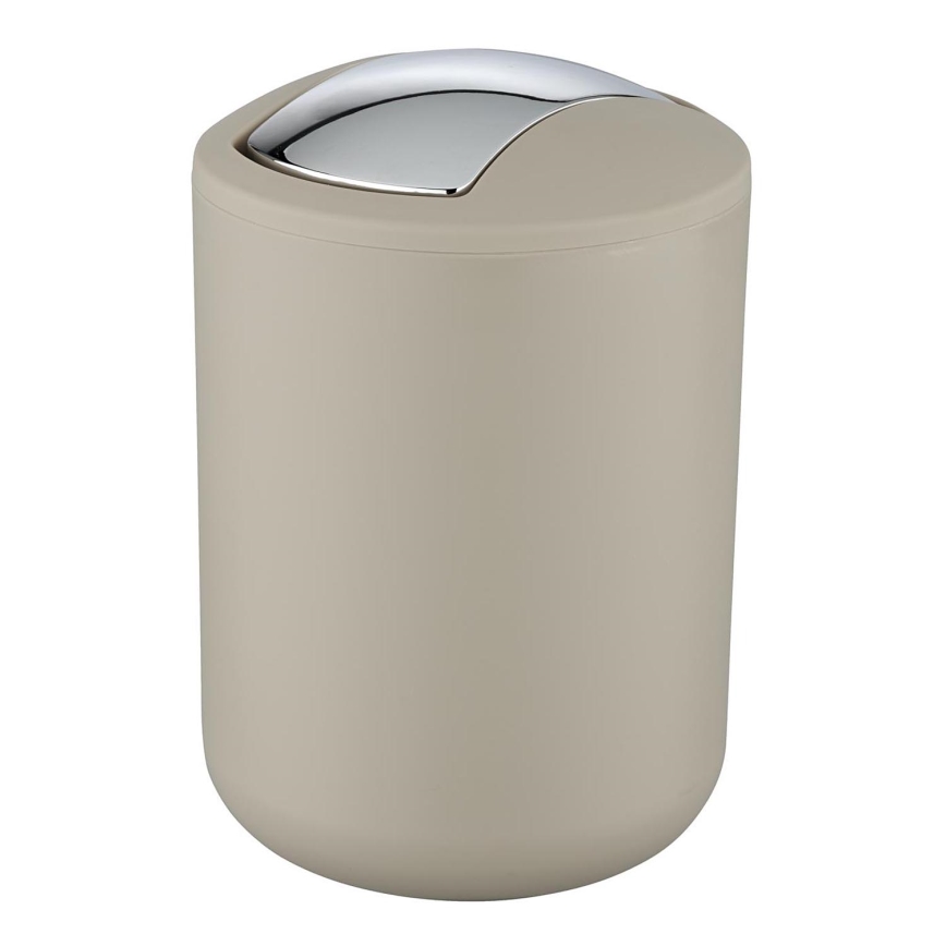 WENKO 21221100 - Koš za smeti BRASIL 14x21 cm bež/sijajni krom