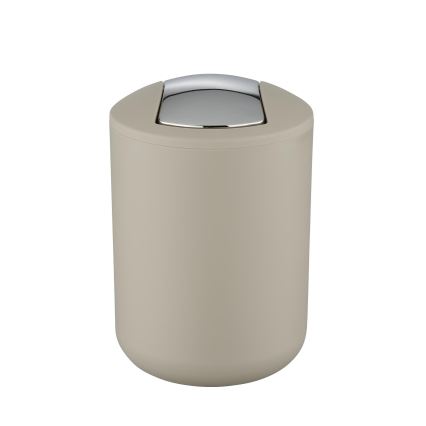 WENKO 21221100 - Koš za smeti BRASIL 14x21 cm bež/sijajni krom