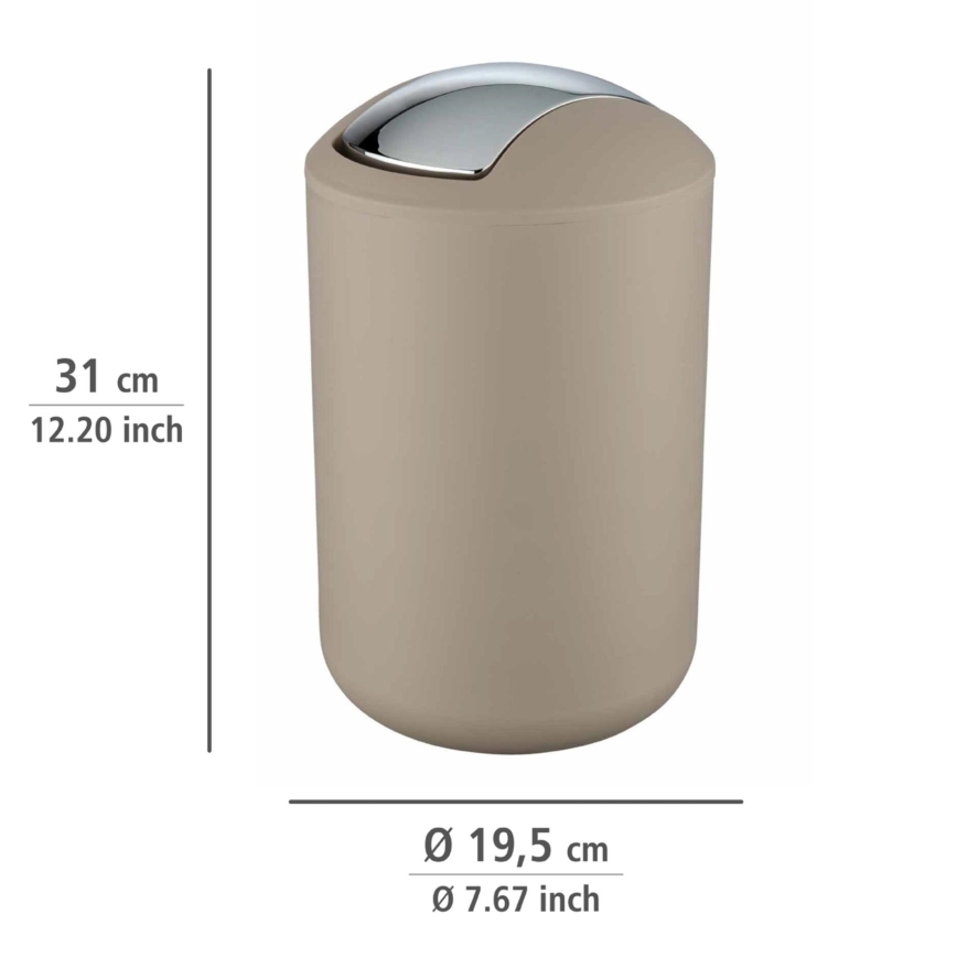 WENKO 21222100 - Koš BRASIL 19,5x31 cm bež/sijajni krom