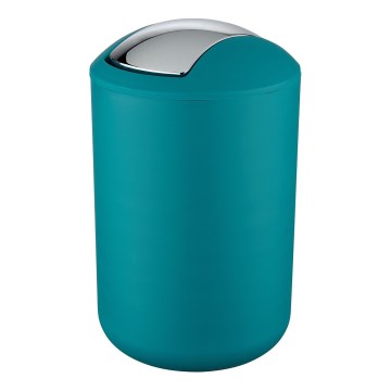 WENKO 21227100 - Koš za smeti BRASIL 19,5x31 cm turkizna/sijajni krom